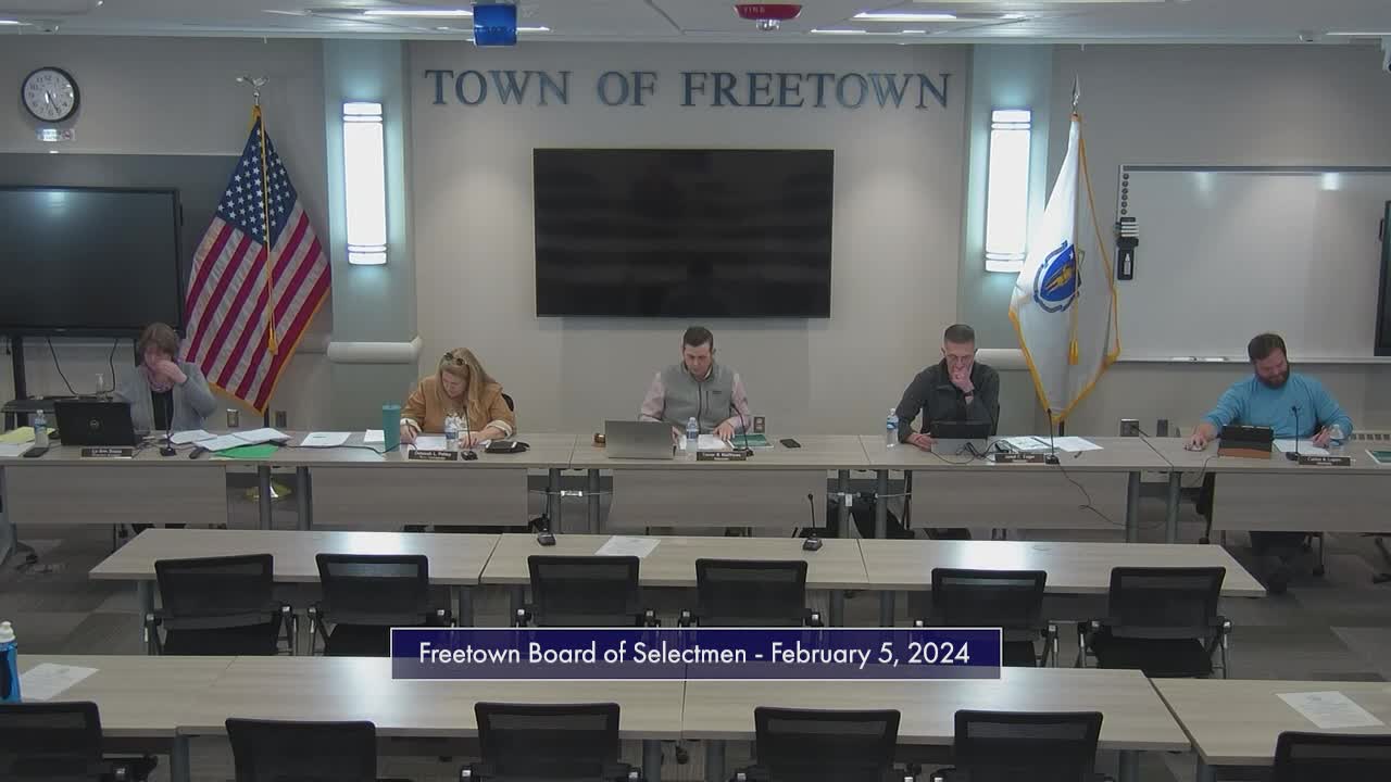 Navigate to Freetown Selectmen 2-5-24