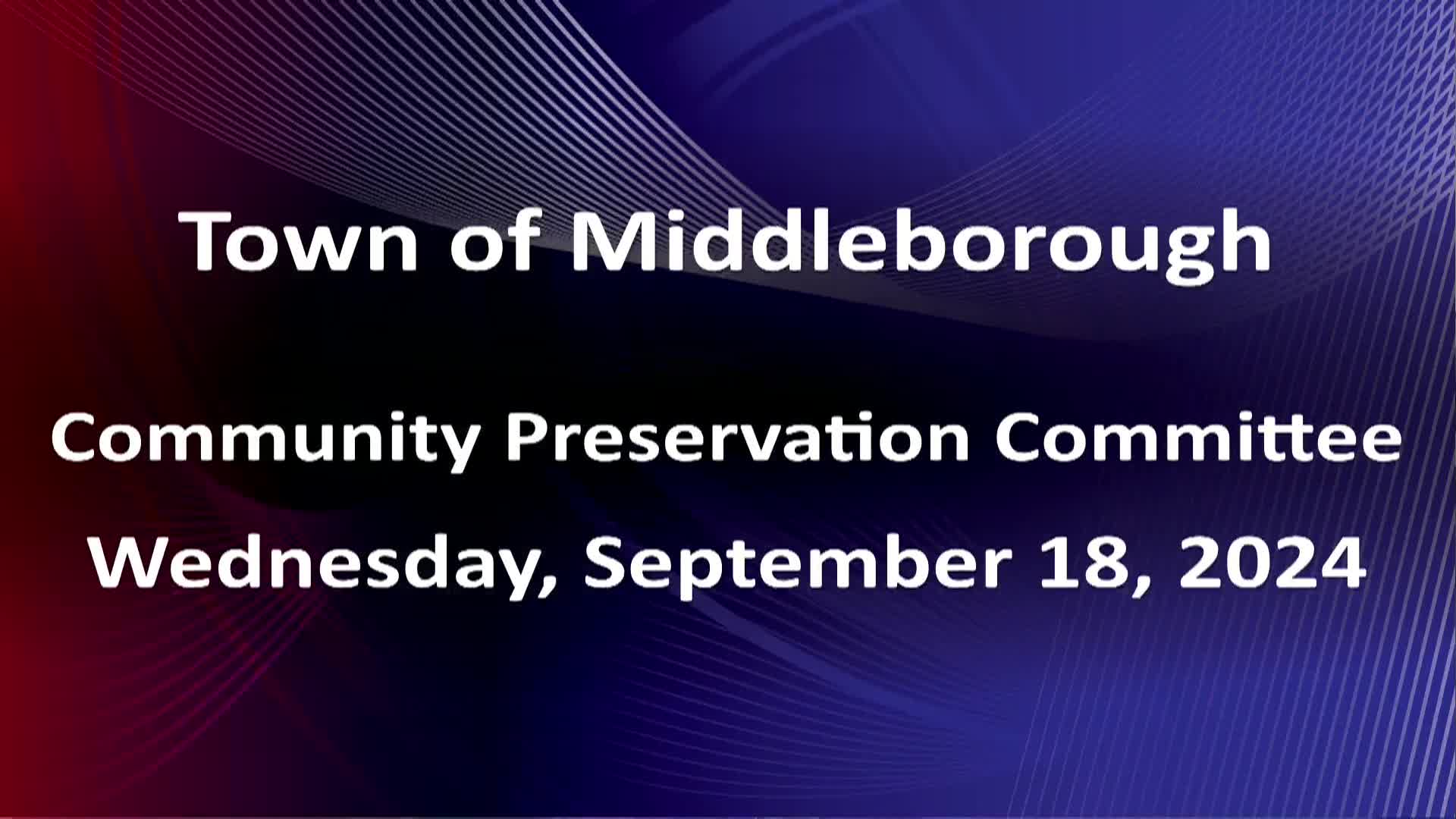 Navigate to Community Preservation Committee 9-18-24