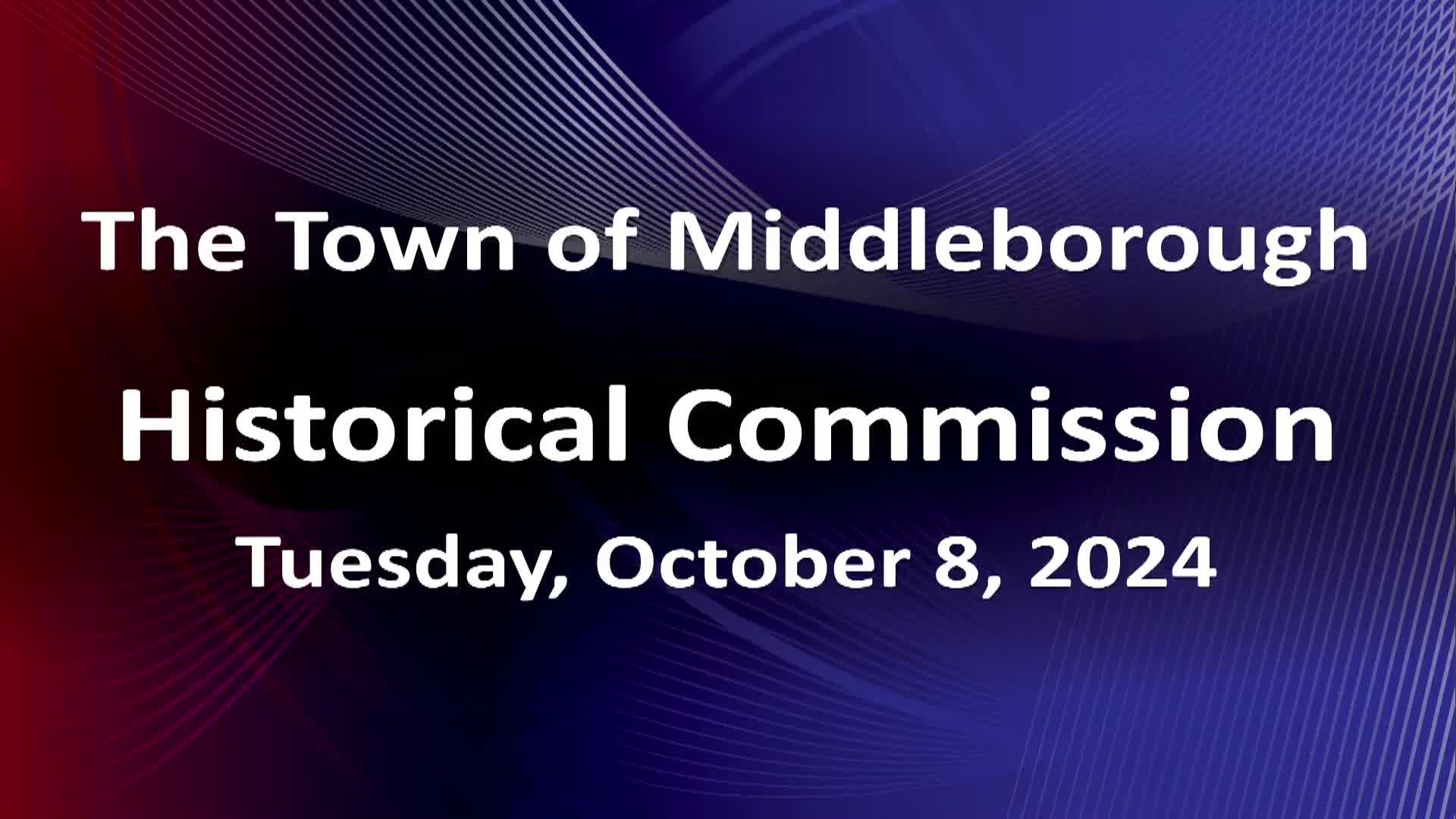 Navigate to Historical Commission 10-8-24