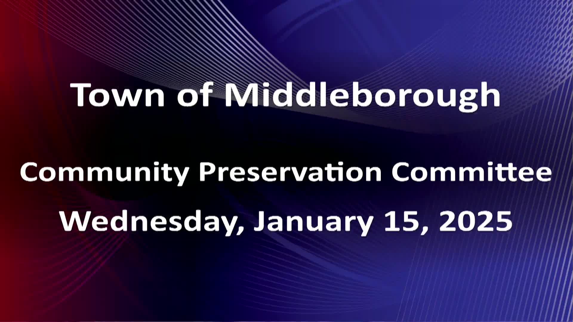 Navigate to Community Preservation Committee 1-15-25