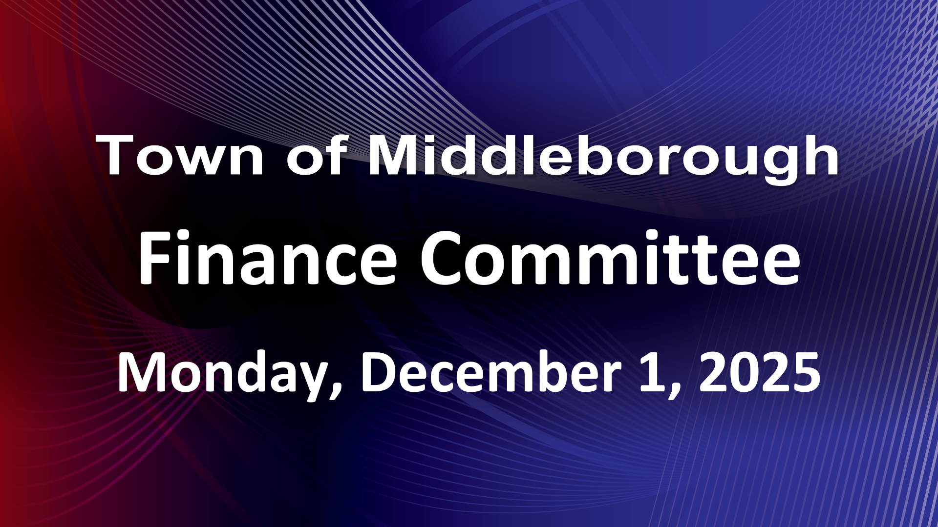 Finance Committee 12-1-25