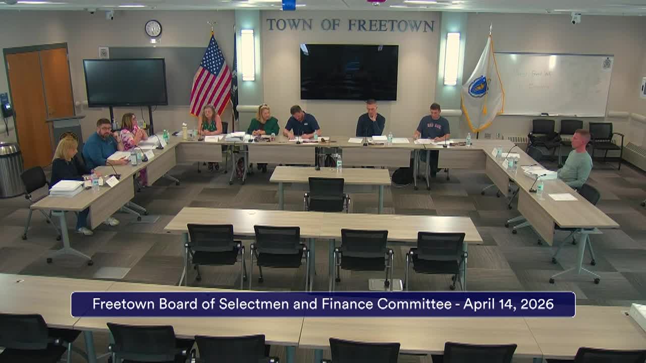 Thumbnail image for Freetown Board of Selectmen & Finance Committee 4-14-26